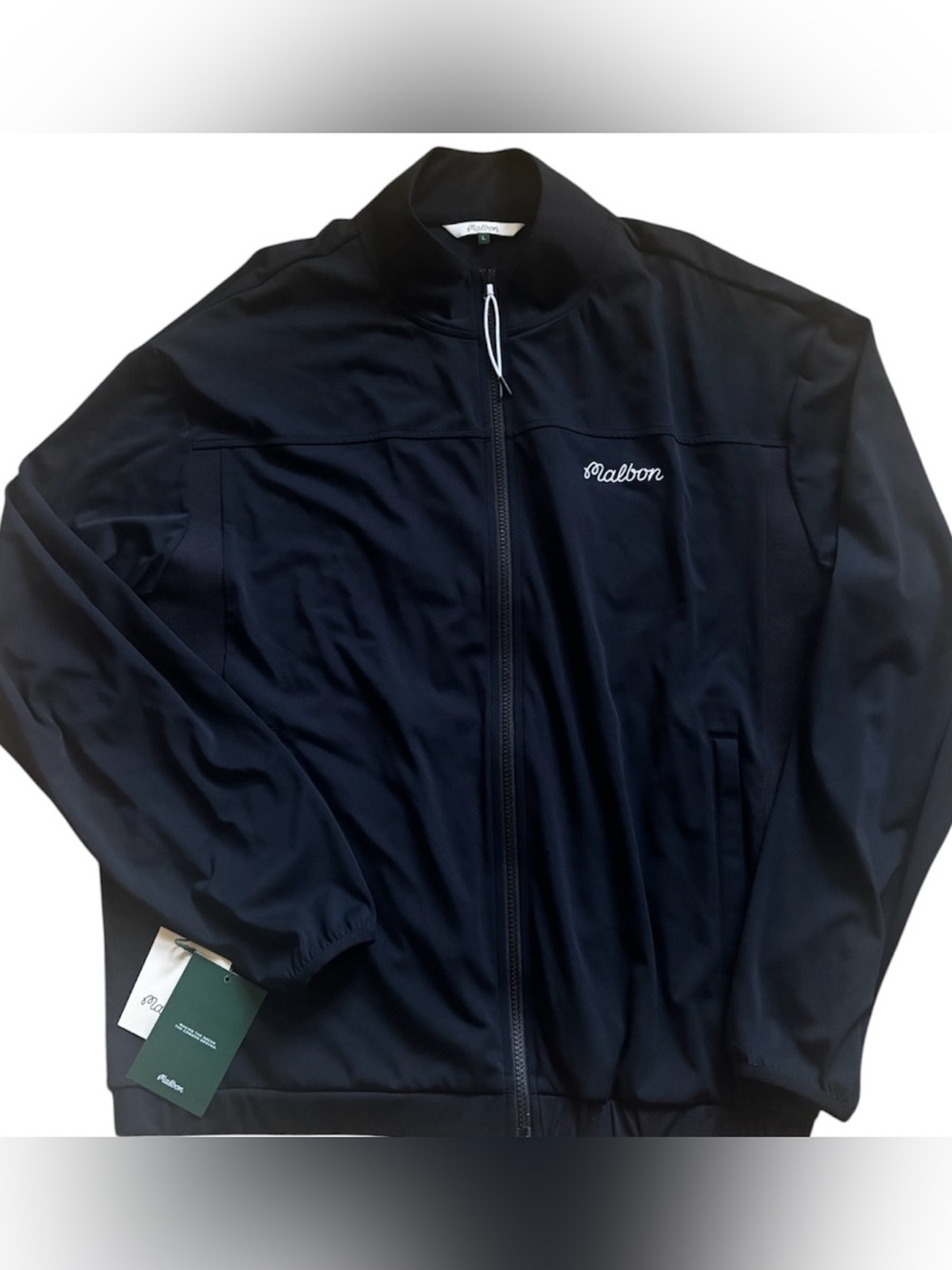 NWT Malbon Golf Peninsula Jacket Black Mens size L  Zip Up with Pockets